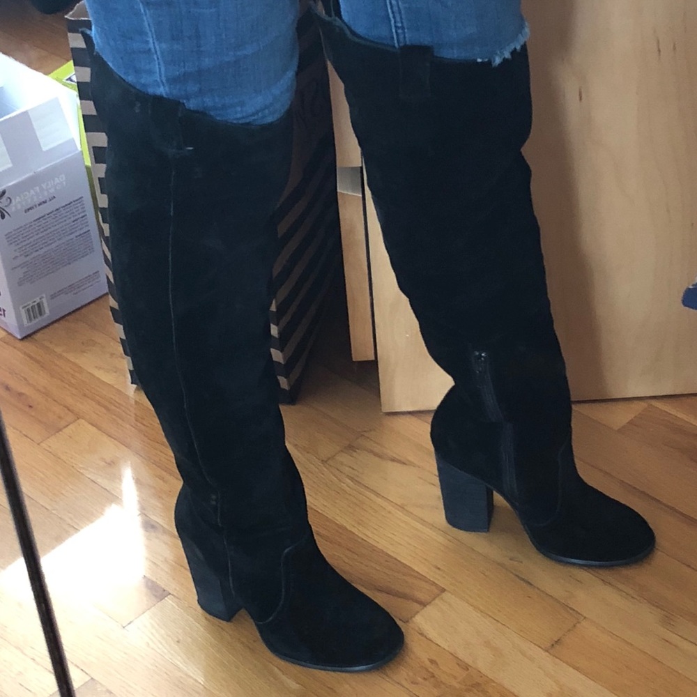 Knee high black boots